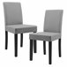 2x sillas tapizadas de cuero sintético Patas de madera Gris Claro