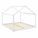 Cama para niños Cerro en forma de casa madera pino 206x166 Blanco Mate/ Sahara
