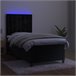 Cama box spring colchón y LED terciopelo - Botones 80x200 Negro