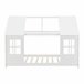 Cama para niños Tostedt en forma de casa con ventanas y colchón 97x207 Blanco Mate/ Sahara