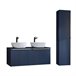 Conjunto mueble doble lavabo y columna Eros 46 Azul