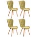 Set de 4 sillas de comedor Elda tapizadas en tela Verde
