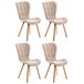 Set de 4 sillas de comedor Elda tapizadas en tela Crema