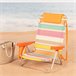 Aktive Silla de playa baja plegable y reclinable 4 posiciones c/bolsillo, cojín y asa Multicolor