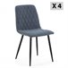 Pack 4 sillas comedor Abril tapizadas Azul
