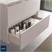 Mueble de baño 2 cajones 2 huecos con Lavabo integrado 100 Blanco