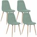 Set de 4 sillas tapizadas Verde
