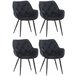 Set de 4 sillas Tanna de salón en terciopelo Negro