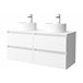 Mueble de baño Bequia | 2 Lavabos sobre encimera 120 Blanco