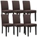 6 x sillas tapizadas de cuero sintético patas de madera Marron
