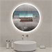 Espejo redondo de baño LED + antivaho + brillo ajustable 60x60 Natural