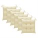 6 Sillas de jardín apilables de madera de teca con cojines Blanco