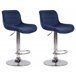 Taburetes de bar sillas altas finas costuras en terciopelo Azul