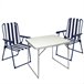 Conjunto de mesa y 2 sillas plegables Aktive Camping Blanco