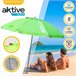Sombrilla playa antiviento c/mástil reclinable y protección UV50 Aktive Verde