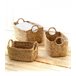 Pack de 3 cestas de jacinto de agua con asas Madera