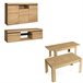 Pack de Muebles de Salón - Aparador + Mesa de Centro + Mueble TV - Modelo Naturale Roble