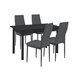 Set de comedor Jørpeland  mesa de comedor con 4 sillas MDF acero 120x60 Negro/ Gris