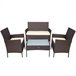 Conjunto muebles terraza sillones, sofá y mesa ratán Aktive Negro