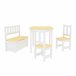 Juego de mesa con 2 sillas y 1 banco para niños Lousame pino Natural/ Blanco