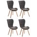 Set de 4 sillas de comedor Elda tapizadas en tela Gris Claro