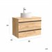 Mueble de baño BORN con perfil de tirador | Lavabo sobre encimera 80 Roble