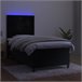 Cama box spring colchón y LED terciopelo - Rayas verticales 100x200 Negro