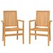 Set 2 sillas de jardín apilables de madera de teca Marron