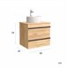 Mueble de baño BORN con perfil de tirador | Lavabo sobre encimera 60 Roble