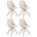 Set de 4 sillas de comedor Toulouse en tela Crema