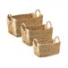 Pack de 3 cestas de jacinto de agua con asas Madera