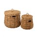 Pack de 2 cestas con tapa de materiales naturales Marron