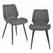 Set de 2x sillas de comedor Pohorje cuero sintético y metal Gris Oscuro