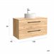 Mueble de baño Morai con tirador  | Lavabo sobre encimera 100 Roble