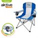 Silla plegable camping XL con asa y posavasos Aktive Azul