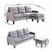 Sofa + Puf Convertible en Chaise Longue Gris Claro