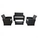 Conjunto de muebles de jardín COMINO de 4 plazas con cojines Negro