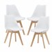 Set de 4x sillas de comedor Fläten estilo escandinavo madera Blanco