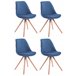 Set de 4 sillas de comedor Toulouse en tela Azul
