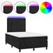 Cama box spring colchón y LED terciopelo - Bloques con cuadros 120x200 Negro