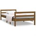 Estructura de cama madera maciza de pino 90x190 Marron