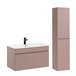 Conjunto lavabo individual encastrado y mueble columna Zelie 80 Rosa