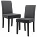 2x sillas tapizadas de cuero sintético Patas de madera Gris Oscuro