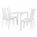 Set de comedor mesa + 4 sillas Bergen vidrio y polipiel 105x60 Blanco