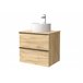 Mueble de baño Nabua con tirador de pestaña | Lavabo sobre encimera 60 Roble