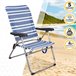 Pack ahorro 2 sillas playa Mykonos multiposición antivuelco Aktive Azul