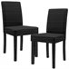 2x sillas tapizadas de cuero sintético Patas de madera Negro