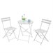 Conjunto de mesa plegable y sillas de jardín Dalia en acero Blanco