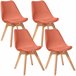 Set de 4 sillas estilo nórdico terracota