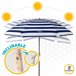 Sombrilla playa antiviento c/mástil reclinable y revestimiento UV50 Aktive Azul